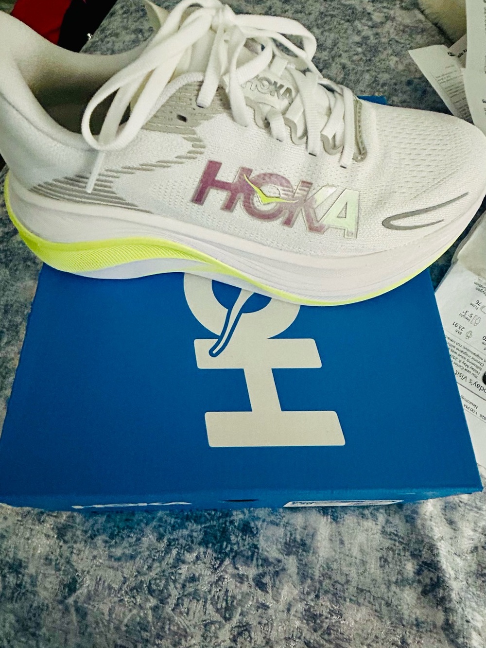 NIN Hoka One One Women's White Running Shoe Sneakers